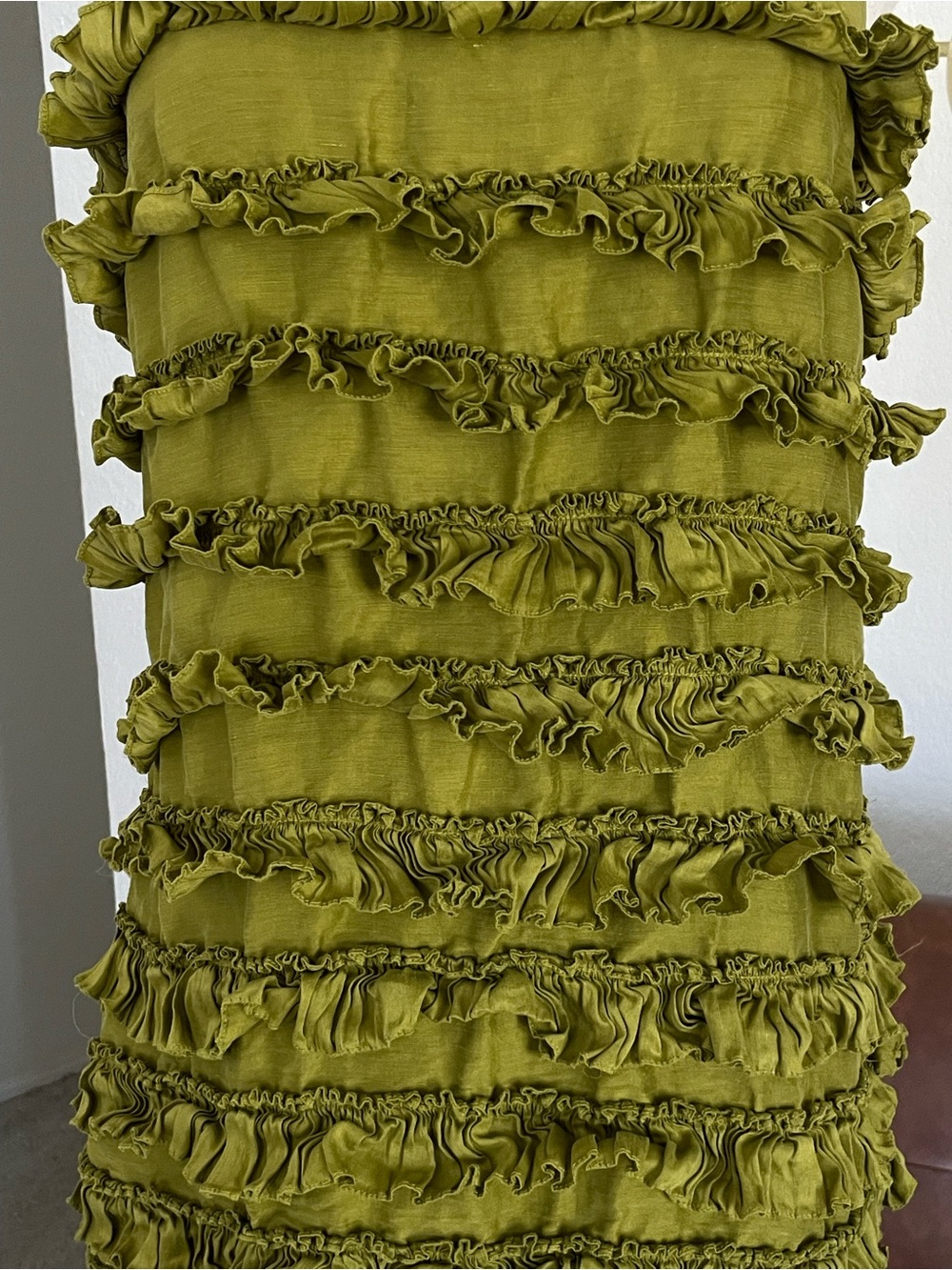 Editions Sezane Princia Ruffle Tier Linen Silk Dress - Picture 6 of 9
